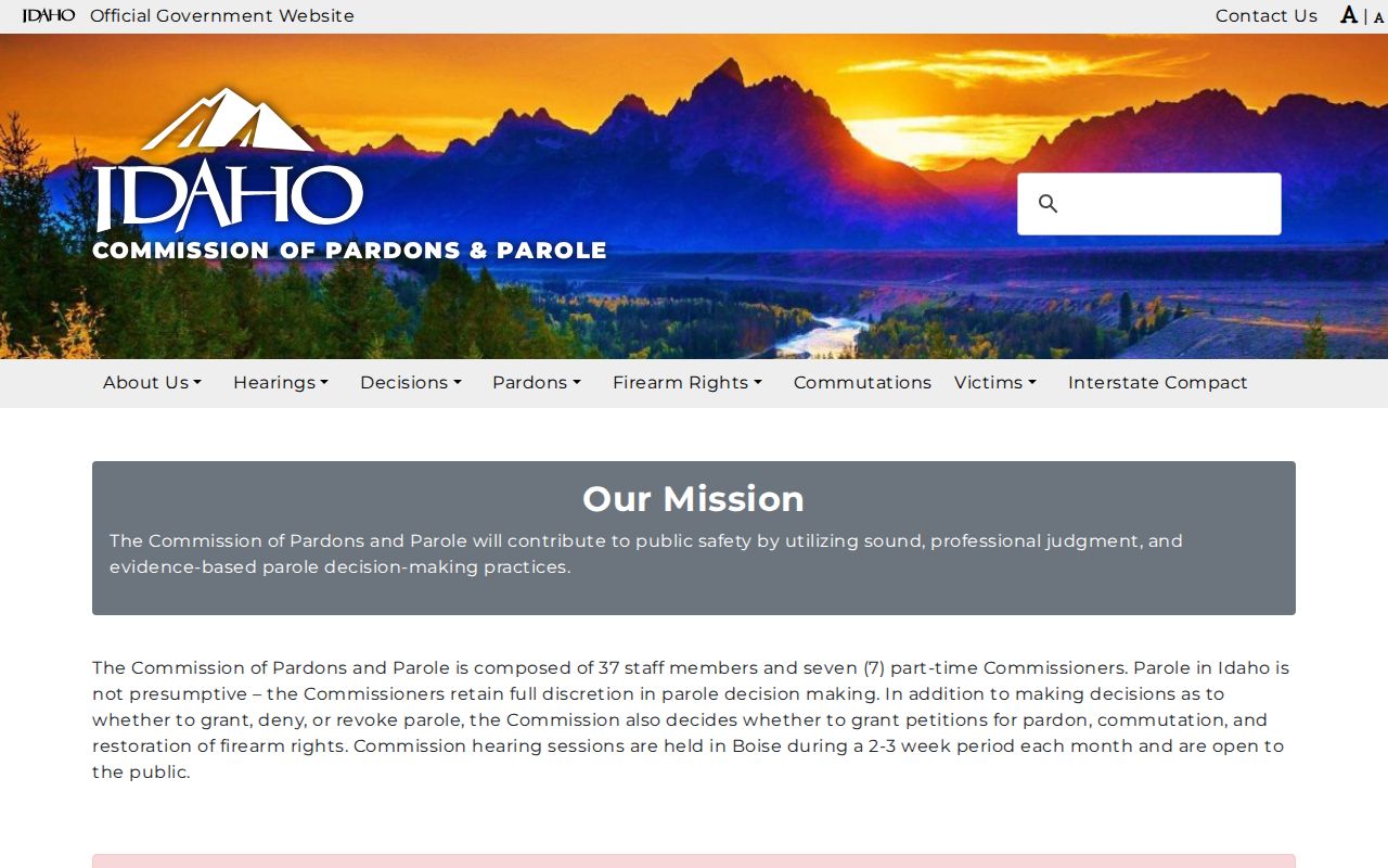 Idaho parole authority for Boundary County custody records
