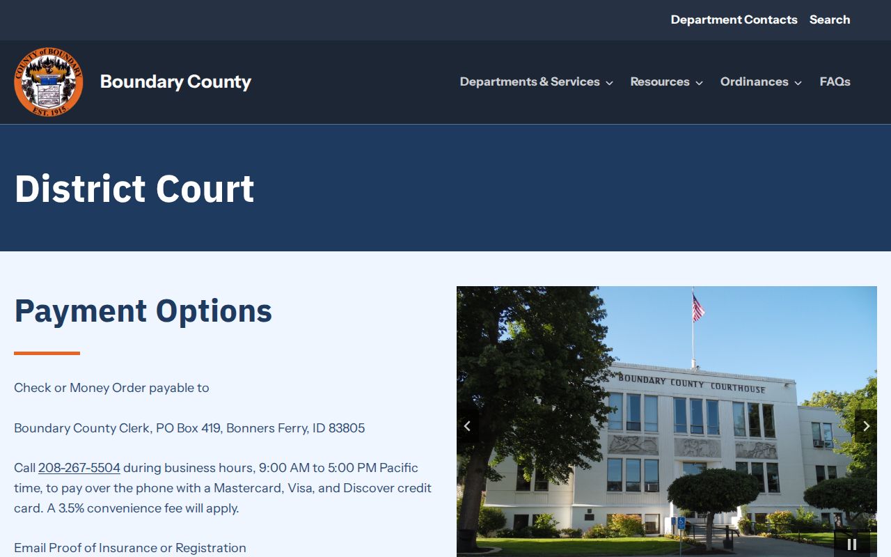 Boundary County District Court criminal case information